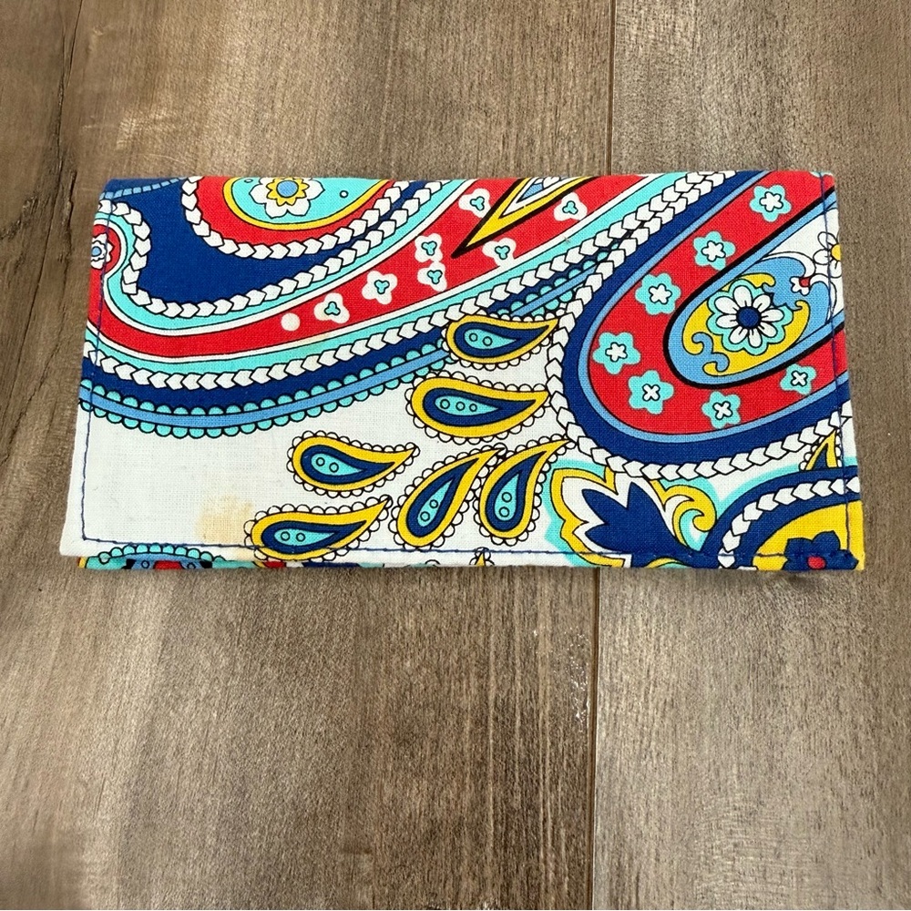 Vera Bradley Checkbook Cover Marina‎ Paisley Retired Soft Case Colorful